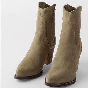 Zara Genuine Suede Leather Boots Size 10